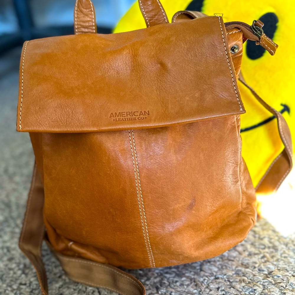 Genuine leather medium backpack